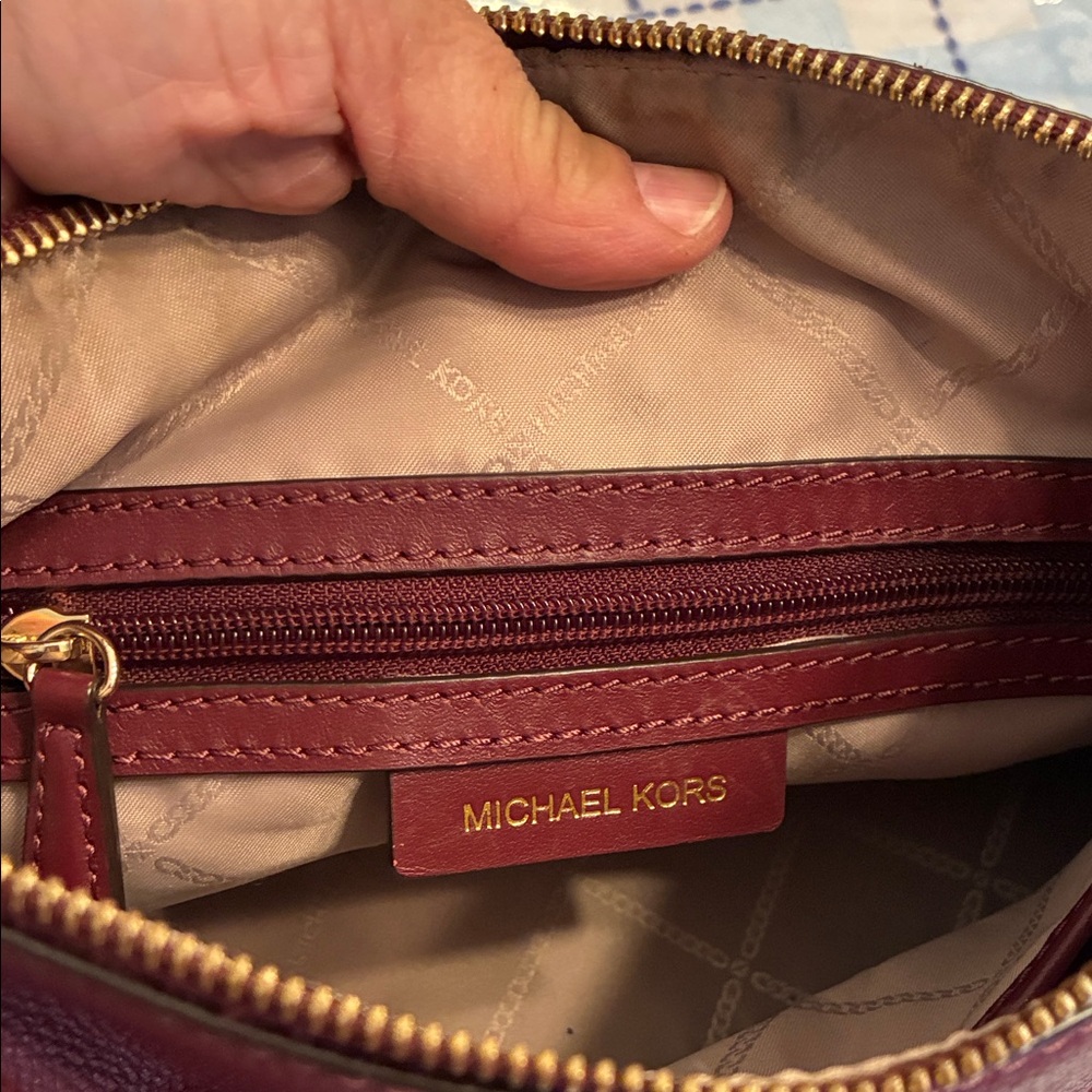 Michael Kors Burgundy Leather Crossbody Bag - Picture 6 of 10